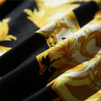 Thumbnail for White Gold European Luxury Baroque Thick Duvet Cover Set, Velvet Fleece Fabric Bedding Set