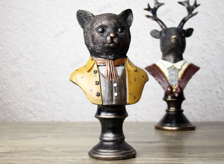 Vintage Cat Deer Sculptures and Statues Resin Statue decoration crafts