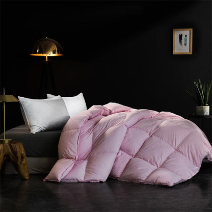 Pure White Brown Pink100% Goose Down Comforter Warm