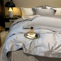 Thumbnail for Luxury Black Gold European American Style Embroidery Duvet Cover Set, 1000TC Egyptian Cotton Bedding Set