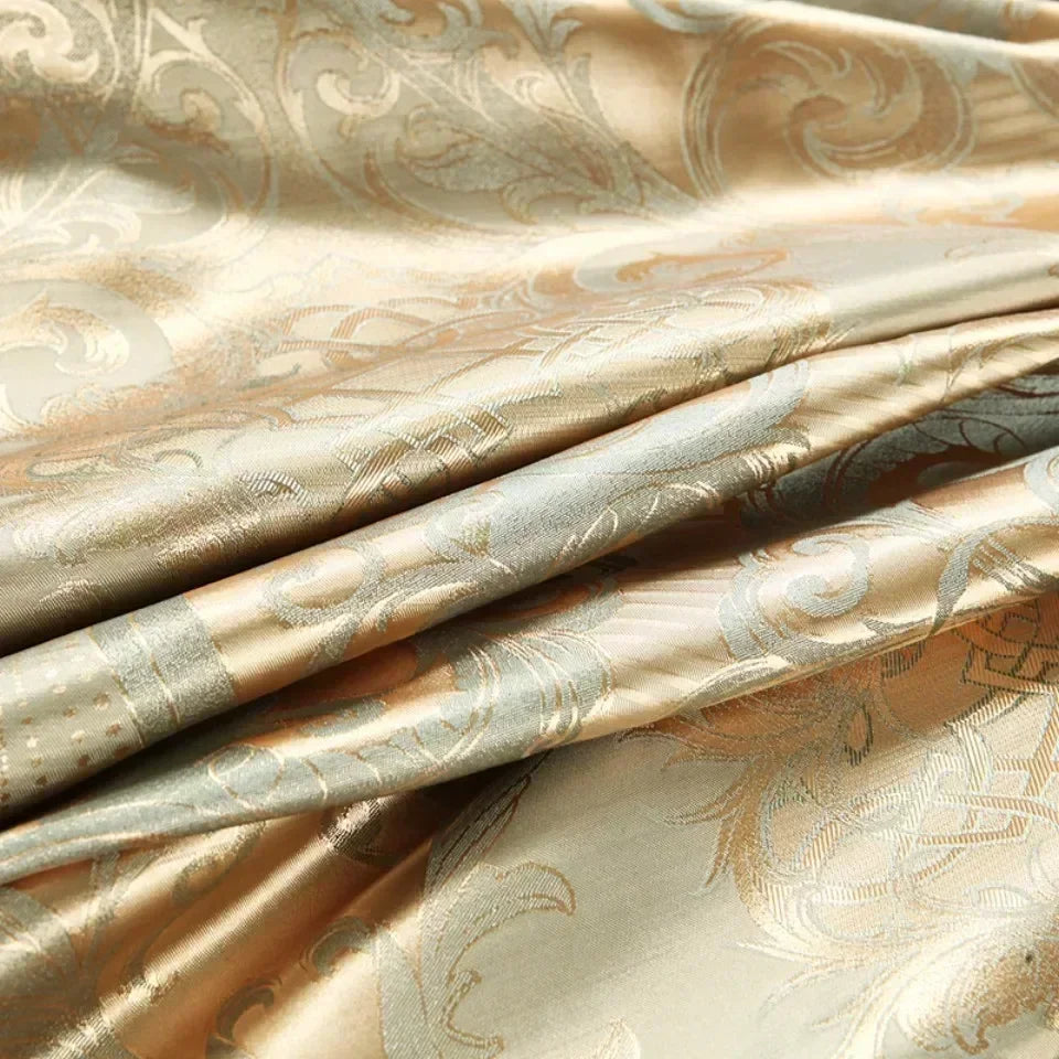 Baroque Jacquard Luxury European Wedding American Satin Bedding Set