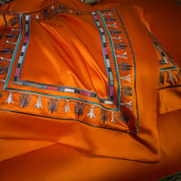 Thumbnail for Premium Orange Champagne European Baroque Jacquard Duvet Cover, Egyptian Cotton 1500TC Bedding Set