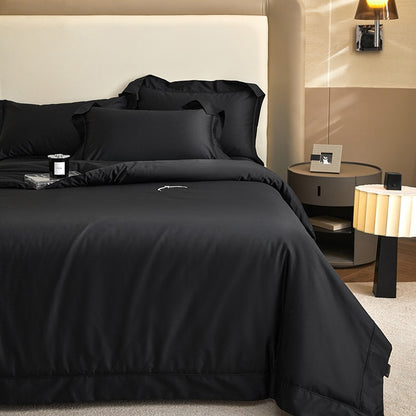 Black Grey Egyptian Cotton 1400TC Premium Silky Duvet Cover Bedding Set