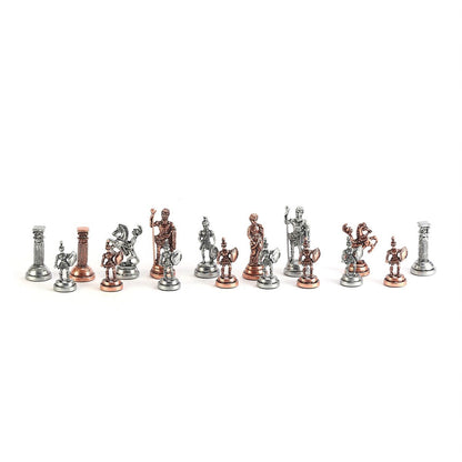 Copper Rome Figures Metal Chess Set, Handmade Pieces Sculptures and Statues