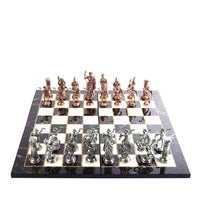 Thumbnail for Copper Rome Figures Metal Chess Set with Marble Design Wood Chess Board Sculptures and Statues