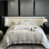 Thumbnail for Luxury Long Striped Jacquard Smooth 1000TC Egyptian Cotton Duvet Cover Bedding Set