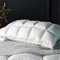 Thumbnail for White Pink Premium High Grade Natural Goose Down Pillows 100% Cotton