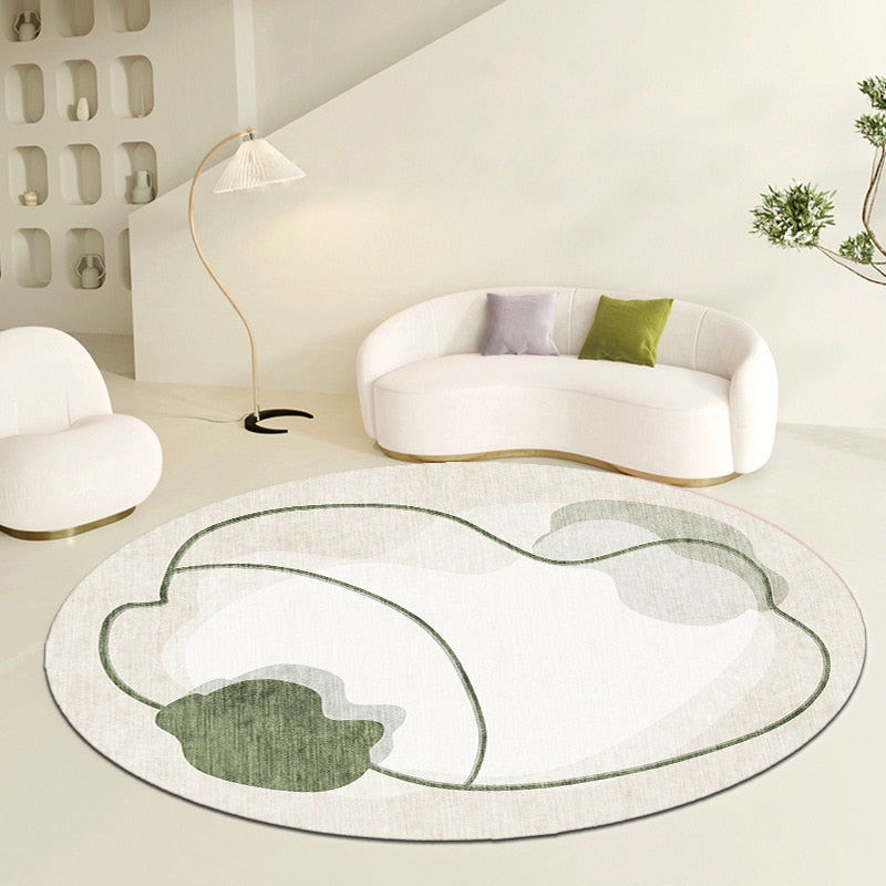 Nordic Stone Pattern Round Carpets Living Room Rugs Large Size for Kids Room