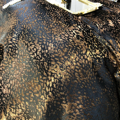 Luxury Black Gold Marble Jacquard Leopard Print Patchwork Duvet Cover, Egyptian Cotton 1000TC Bedding Set