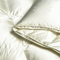 Thumbnail for Luxury Pink Champagne Goose Down Comforter Brocade Jacquard Warm Queen King Quilted