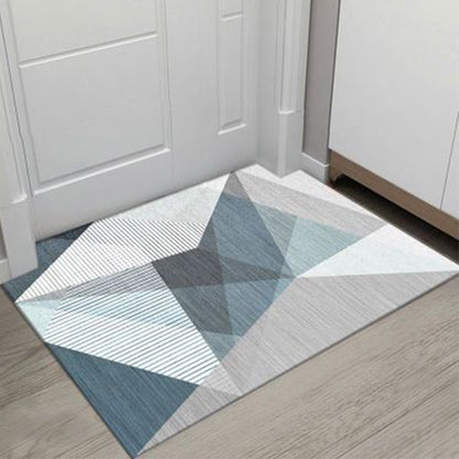 Grey White Modern Tiles Carpet Living Room Bedroom Rug Doormat