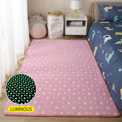 Star Rocket Luminous Rugs for Kids Carpet In The Bedroom Girls Boys Children
