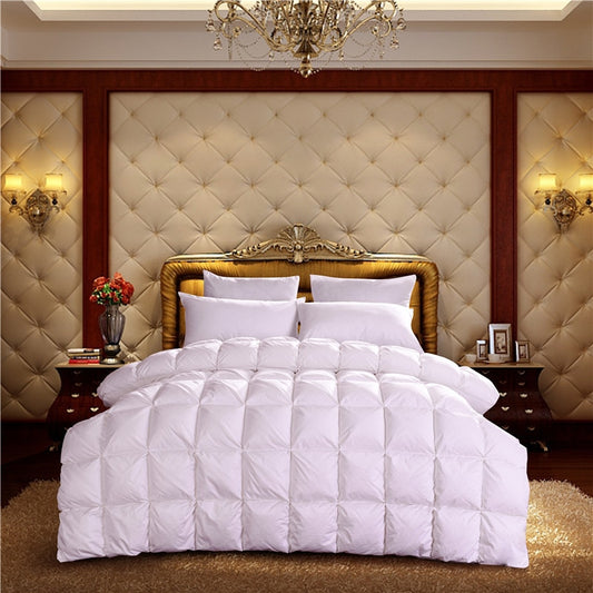 Luxury Pink White Goose Down Comforter King Queen Size Reversible