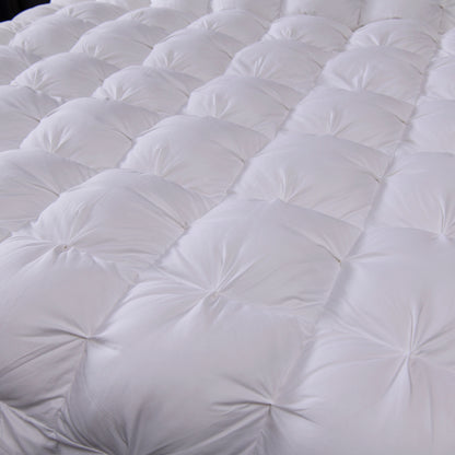 Luxury Premium White Grey 100%Cotton Cover Goose Down Filling Comforter Twin Full Queen King
