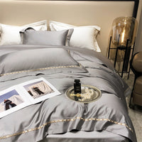 Thumbnail for Luxury Grey Gold Green American Style Duvet Cover Set, 1000TC Egyptian Cotton Bedding Set