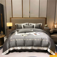 Thumbnail for Luxury Grey Gold Europe Embroidered Wedding Hotel Grade Duvet Cover Set, 1000TC Egyptian Cotton Bedding Set