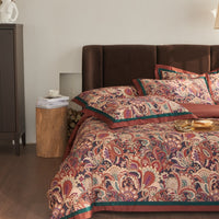 Thumbnail for Premium Boho Paisley Pattern Europe Wedding Soft Duvet Cover Set, 1000TC Egyptian Cotton Bedding Set
