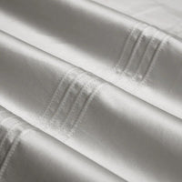Thumbnail for Luxury White Silver Long Striped Duvet Cover Set, 1000TC Egyptian Cotton Bedding Set