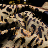 Thumbnail for Luxury Orange Leopard Long Stripe Pattern Jacquard Duvet Cover Set, 1400TC Egyptian Cotton Bedding Set