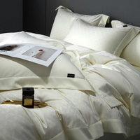 Thumbnail for Luxury European Satin Jacquard Egyptian Cotton 1400TC Silky Duvet Cover Bedding Set