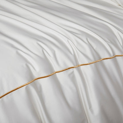 Luxury White Gold Burgundy Embroidered Hotel Grade Duvet Cover Set, 1200TC Egyptian Cotton Bedding Set