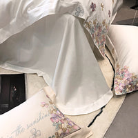 Thumbnail for Luxury Chic Purple Embroidered Wedding Duvet Cover Set, 1000TC Egyptian Cotton Bedding Set