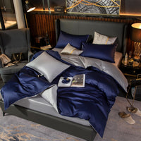 Thumbnail for Luxury Dark Blue Turquoise Premium Europe Duvet Cover Set, Egyptian Cotton 400 Thread Count Bedding Set