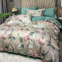 Thumbnail for Luxury Floral Leaves Botanical Forest Duvet Cover Set, Egyptian Cotton 600TC Bedding Set