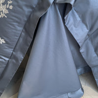 Thumbnail for Luxury Rose Europe Blue Embroidery Duvet Cover Set, 1000TC Egyptian Cotton Bedding Set