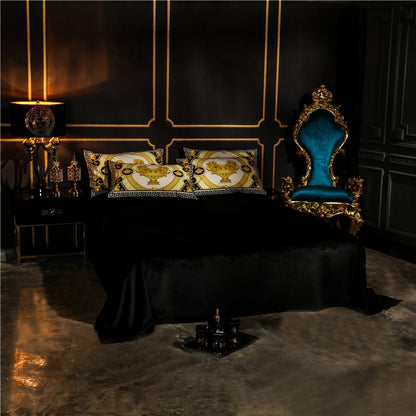 Luxury European Baroque Classic Thick Soft Duvet Cover Set, Velvet Fleece Fabric Bedding Set