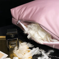 Thumbnail for Luxury White Red Pink 100% White Goose Down Comforter Fluffy Pillow High Quality for Health