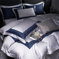 Thumbnail for Luxury Blue Gray American Egyptian Cotton 1000TC Soft Bedding Set