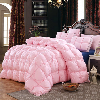 Luxury Jacquard 100% white duck/goose down winter quilt comforter European Blanket Full Queen Twin King Bedroom