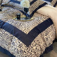 Thumbnail for Luxury Black Leopard Print Thickened Embroidery Crystal Velvet Fleece Duvet Cover Bedding Set