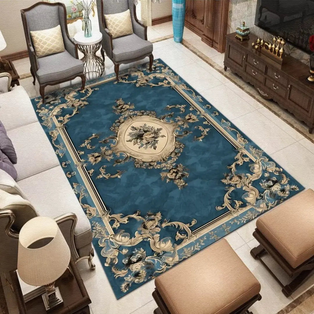 Luxury Baroque European Carpet Hotel Grade Soft Rug for Kids Bedroom Lounge