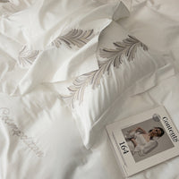 Thumbnail for Luxury Leaf Baroque Cozy Embroidery Soft Duvet Cover Set, 1000TC Egyptian Cotton Bedding Set