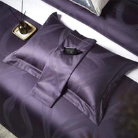 Thumbnail for Luxury Dark Purple Pink Patchwork Satin Jacquard Silky Duvet Cover Set, Egyptian Cotton 1000TC Bedding Set