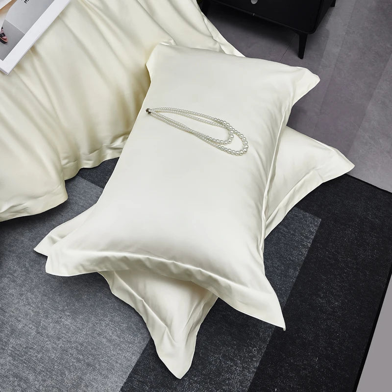 Classic White Grey Egyptian Cotton 1000TC Bedding Set