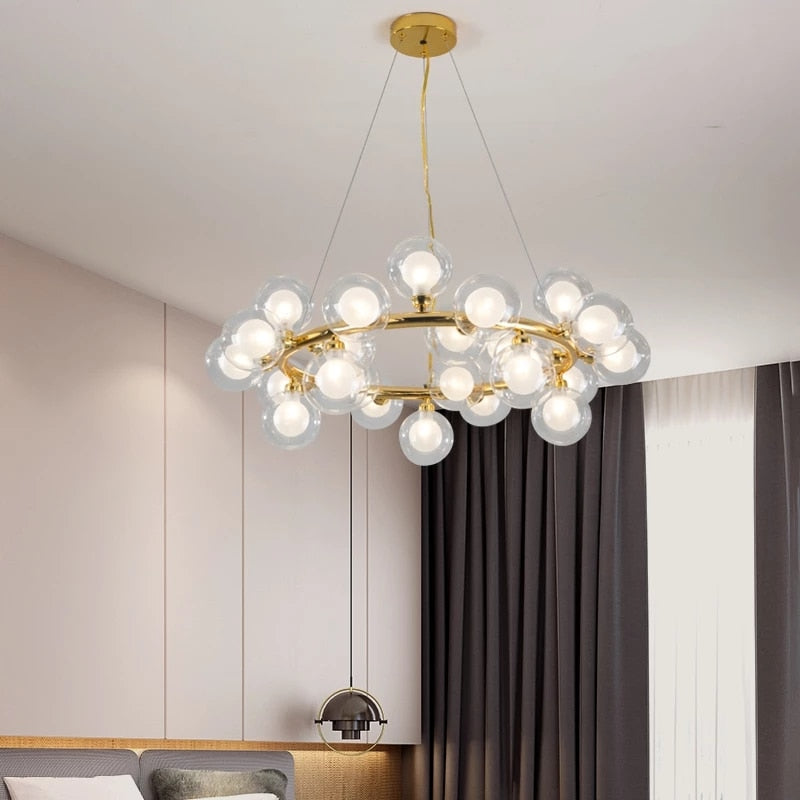 Luxury Gold Black Modern Lighting Ceiling Chandelier LED Pendant Hanging Lamp Decor
