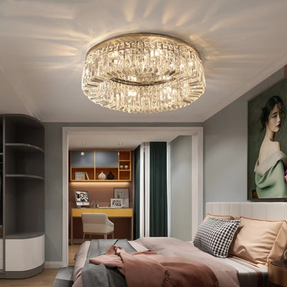 Modern Silver Gold Crystal Lighting Ceiling Chandelier for Dining Room Bedroom Decor