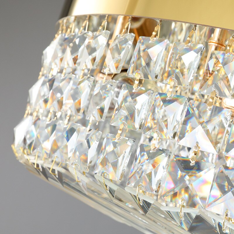 Modern Silver Gold Crystal Lighting Ceiling Chandelier for Dining Room Bedroom Decor