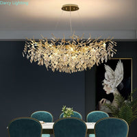 Thumbnail for Modern Luxury Gold Crystal Large Chandelier Lighting LED Branch Room Decoration