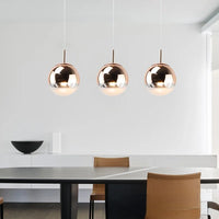 Thumbnail for Modern Rose Gold Glass Ball Pendant Lighting Hanging Lamp Kitchen Decor