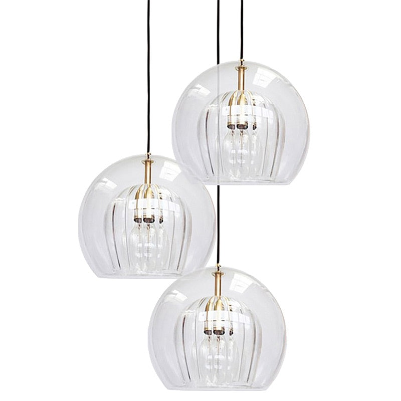 Modern Golden Glass Ball Lighting Pendant Hanging Lamp Living Room Decoration