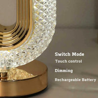 Thumbnail for Modern Luxury Crystal Table Oval USB Lamp Lighting Living Room Bedroom