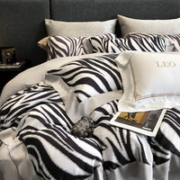 Thumbnail for Baroque Zebra Europe Printed Soft Silky Duvet Cover, Bamboo Fiber Fabric Tencel Bedding Set