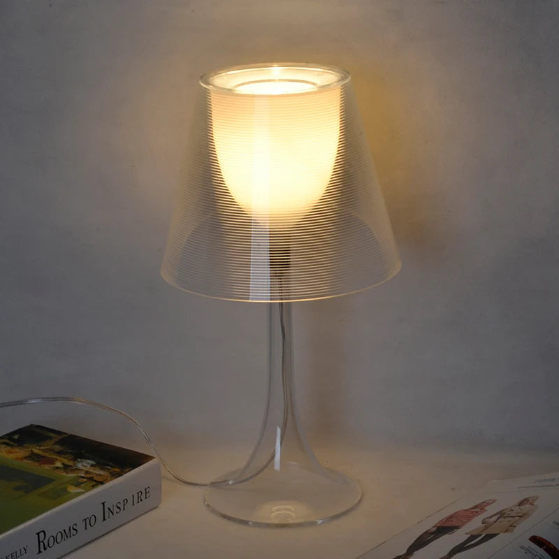 Modern Black Transparent Table Lamp Lighting Acrylic For Living Room