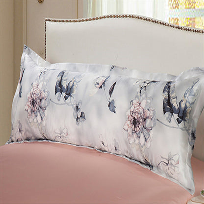 English Floral Floral Printed 100% Mulberry Silk Long Pillowcase Smooth Soft  A23