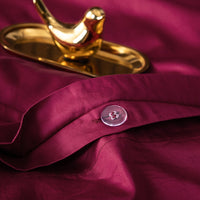 Thumbnail for Grey Red Burgundy Embroidery Satin Jacquard Duvet Cover Set, Egyptian Cotton 1400TC Bedding Set