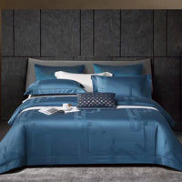 Thumbnail for Luxury Green Blue Jacquard Hotel Grade Duvet Cover Set, 1000TC Egyptian Cotton Bedding Set